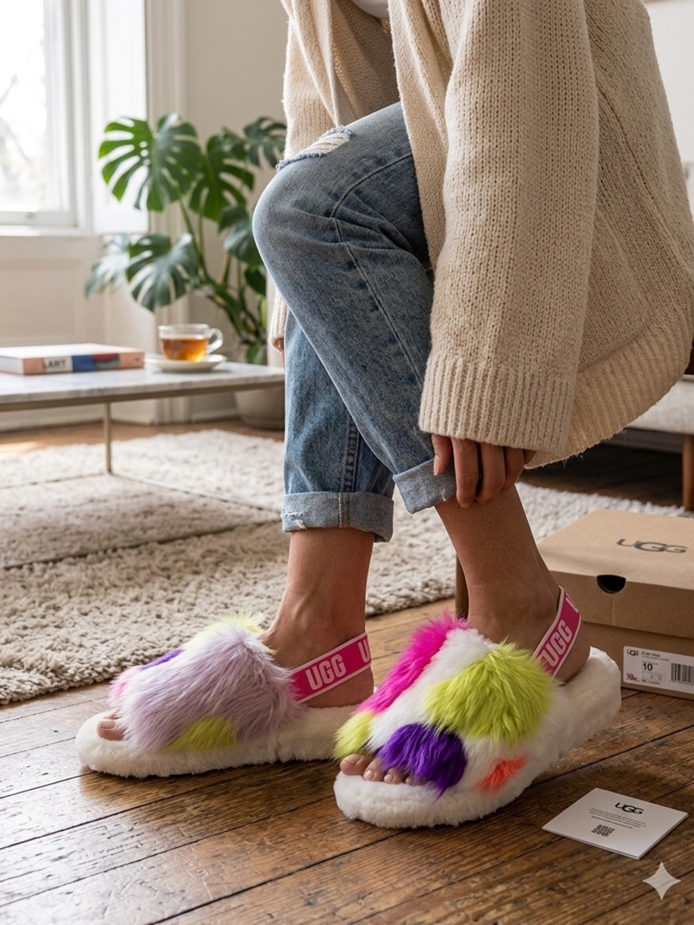 Ugg Fluff Yeah Party Spots Women’s Size 10
